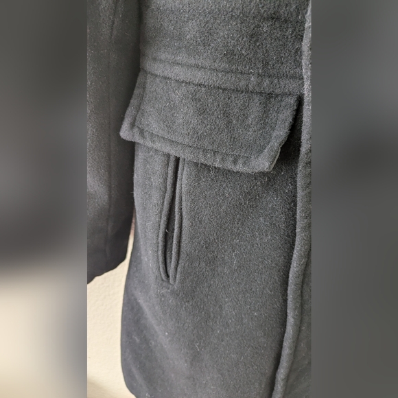 KENNETH COLE REACTION Coat 10 Long Wool Overcoat Charcoal black - Picture 5 of 7